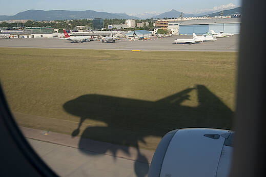 Landing at Geneva airport